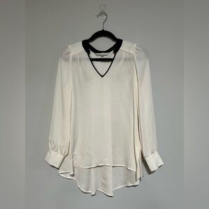 Annie Griffin Cream Silk Blouse Top Size XS Classic Academia Preppy Office